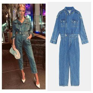 Zara Blue Denim Jumpsuit